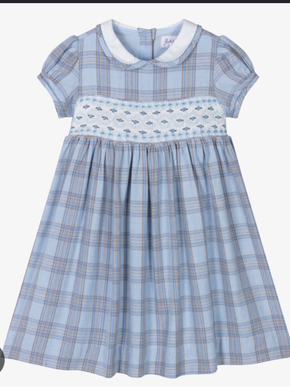 Rachel Riley Blue Plaid Collared Dress